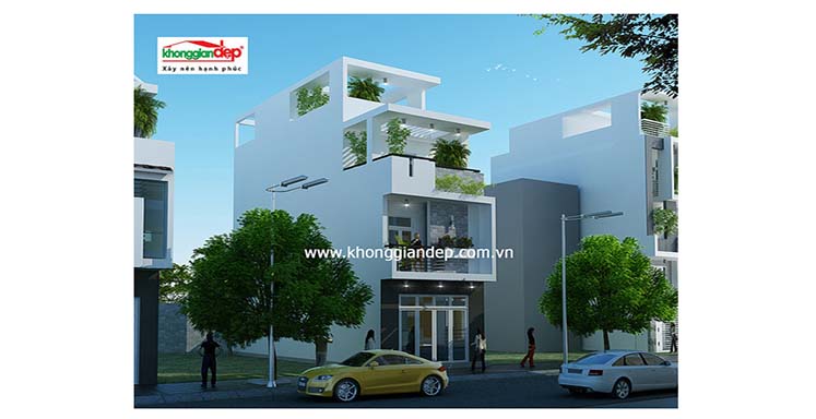 nhà hướng Tây thoáng và hiện đại